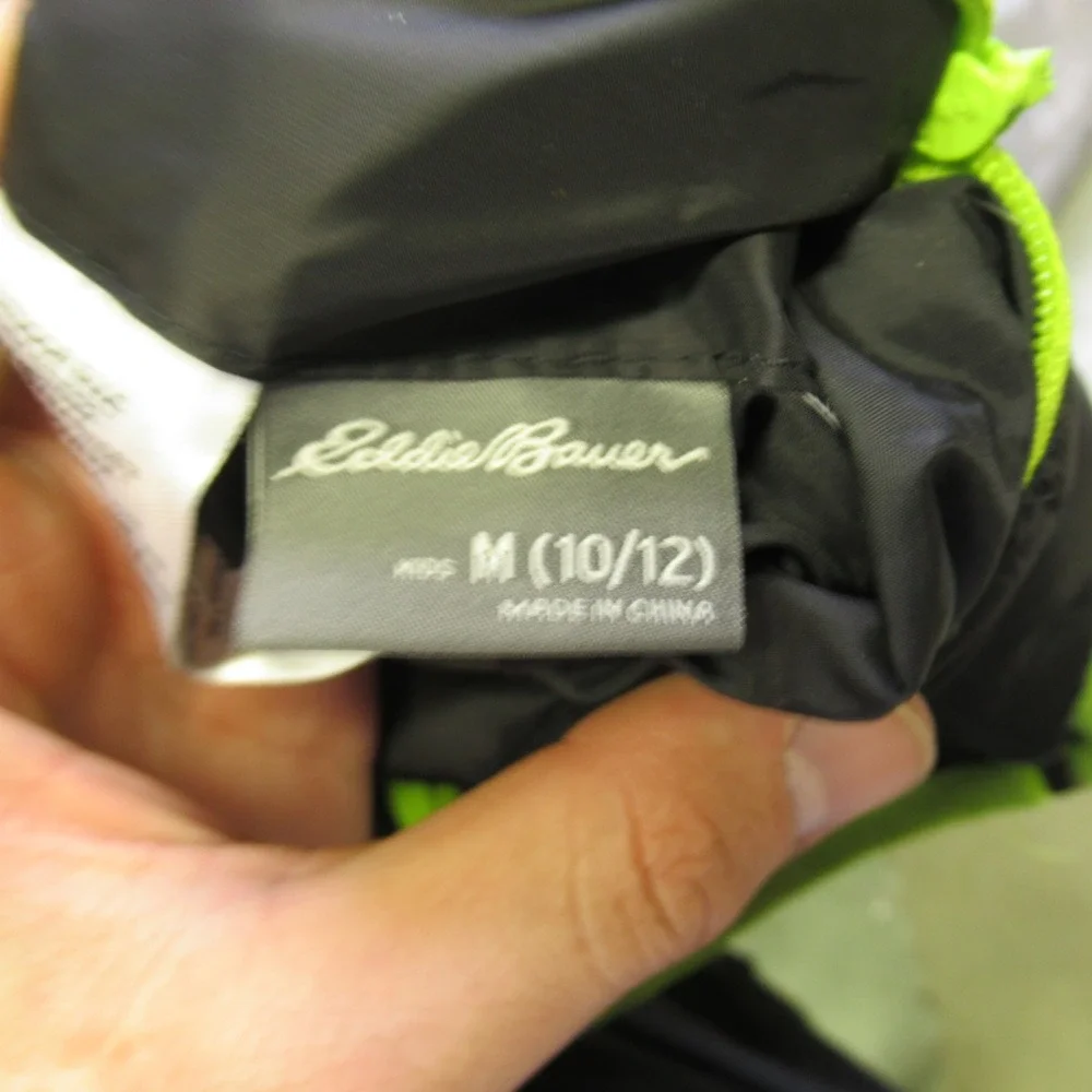 Eddie Bauer‎ Down Jacket Kids Medium Gray Black Reversible Puffer Cirruslite